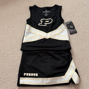 Colosseum Kids Black and Gold Purdue Tank Top and Skirt Cheerleader Set 📣📣